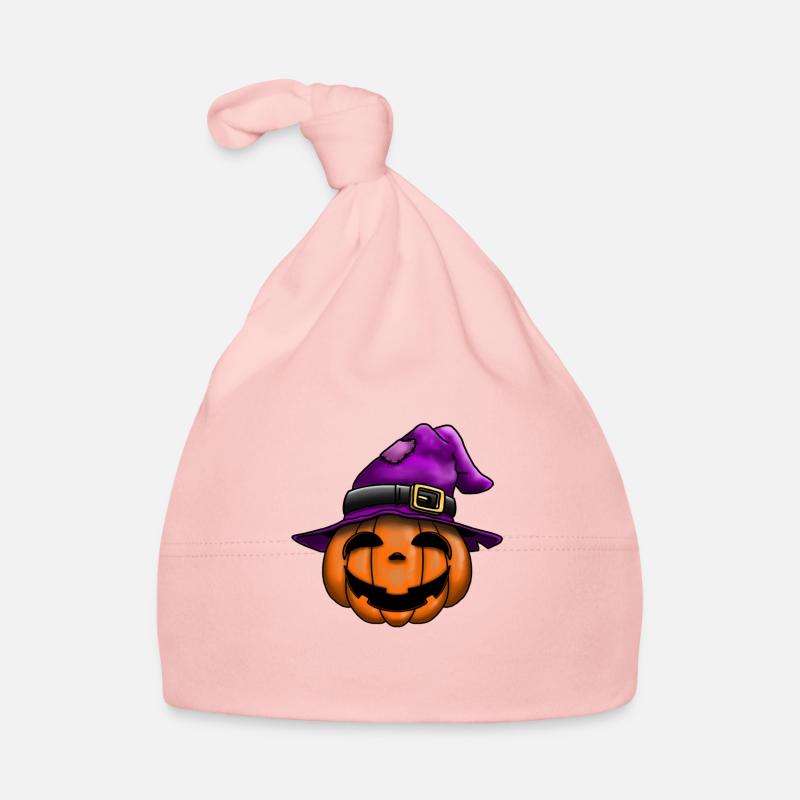 Pumpkin witch hat - Organic Baby Cap - pink
