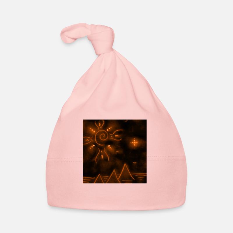 SOLEIL ET PYRAMIDES ORANGES Bonnet bio Bébé