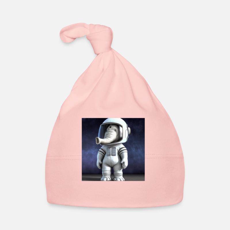 Astronaut Elephant: Unique Design - Organic Baby Cap - pink