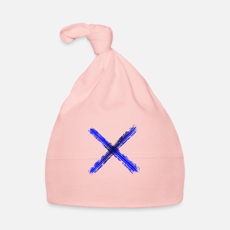 Cross blue Organic Baby Cap