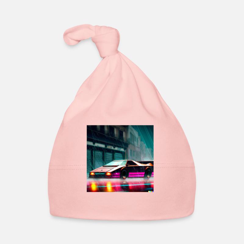 Synthwave Sport Auto digital art Baby Bio-Mütze