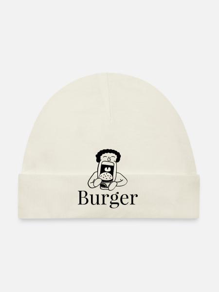 Burger essen - Baby Bio-Mütze - Rosa - Vorne