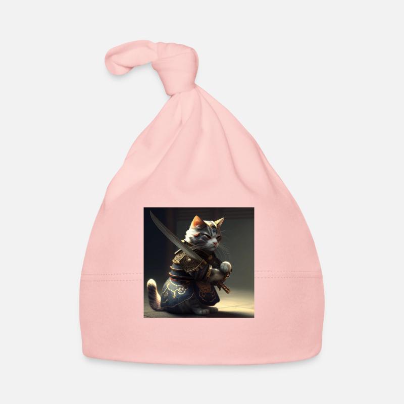 Cat Samurai with Sword Baby Bio-Mütze