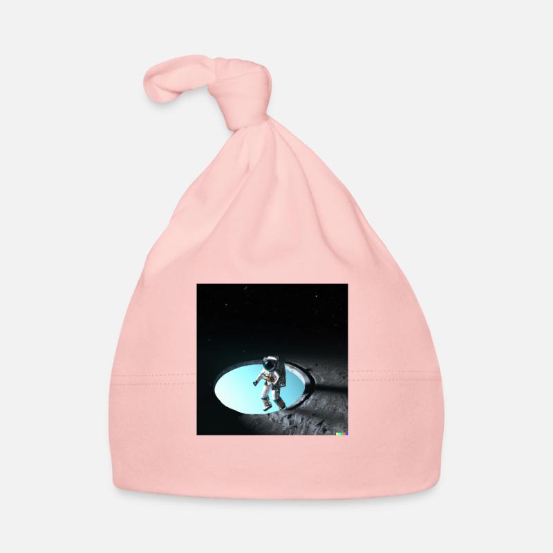 Astronaut in both spheres - Organic Baby Cap - pink