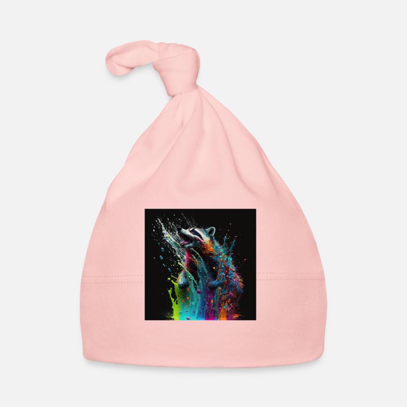 Colored raccoon, unique design Organic Baby Cap