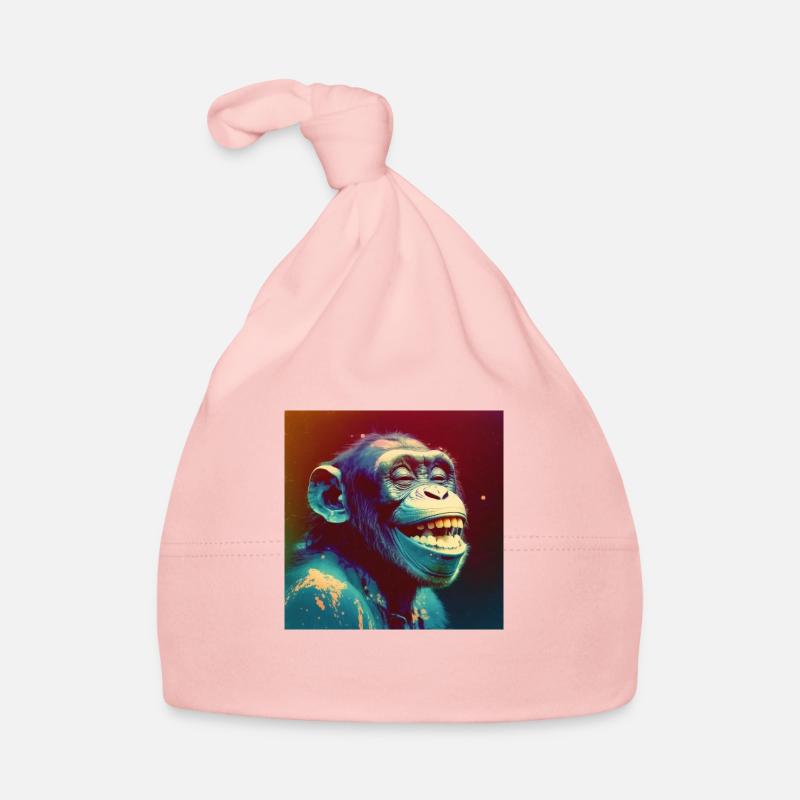 Farbiger Schimpanse / Affe, einzigartiges Design Baby Bio-Mütze