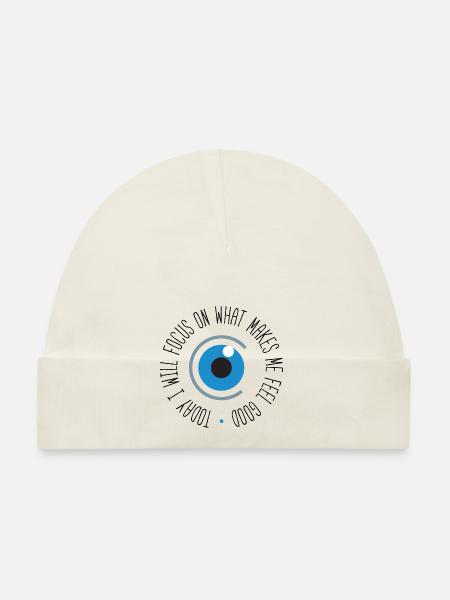 Positive Affirmation - Today I will focus... - Organic Baby Cap - pink