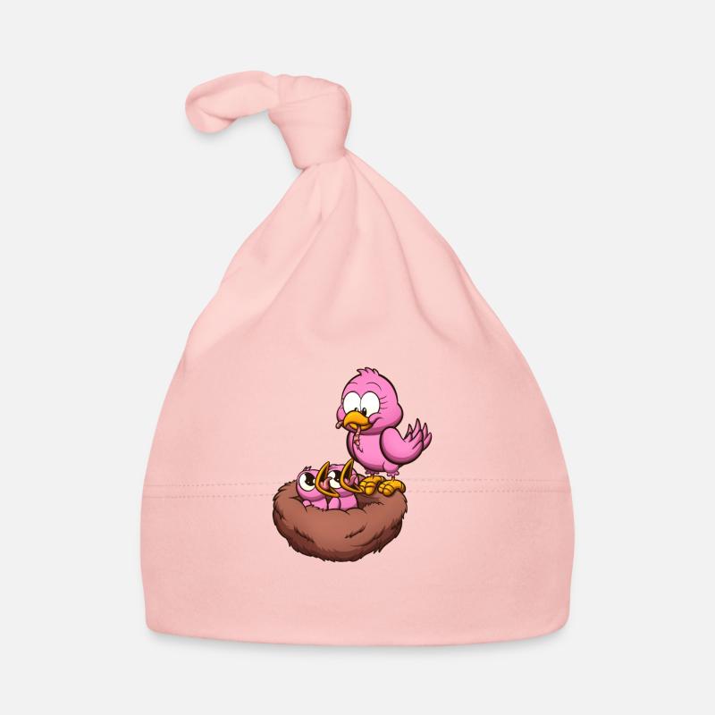 Mère oiseau nourrissant son nid Bonnet bio Bébé