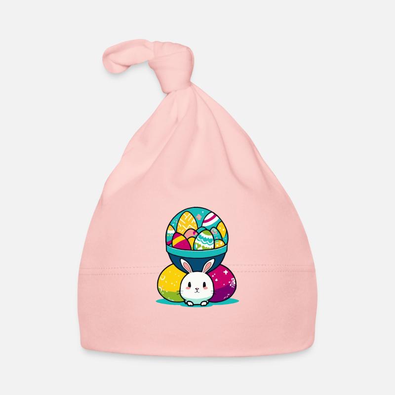 Osterhasen Ei mit Eierkorb Baby Bio-Mütze