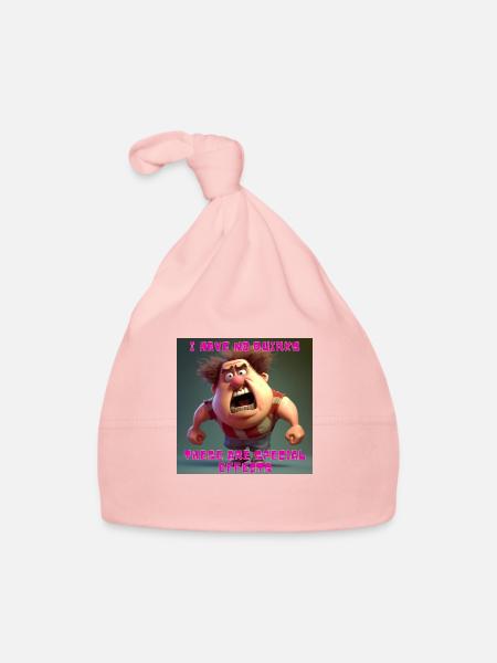 Je n’ai pas de bizarreries - ce sont des effets spéciaux - Bonnet bio Bébé - rose - Devant