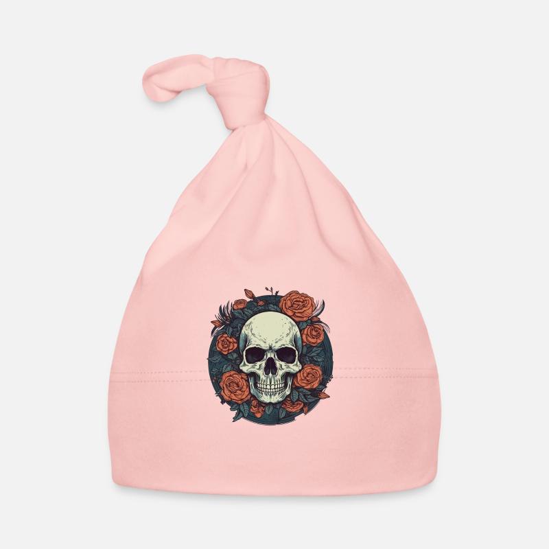 Skull and roses Organic Baby Cap
