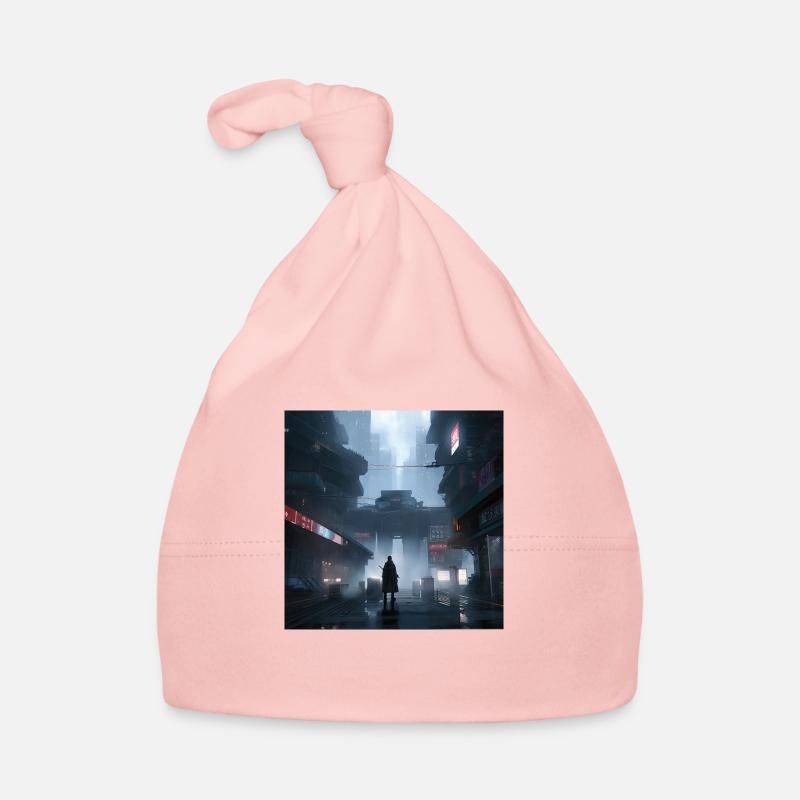 Shadow Ronin: Samurai Silhouette in a Rainy Organic Baby Cap