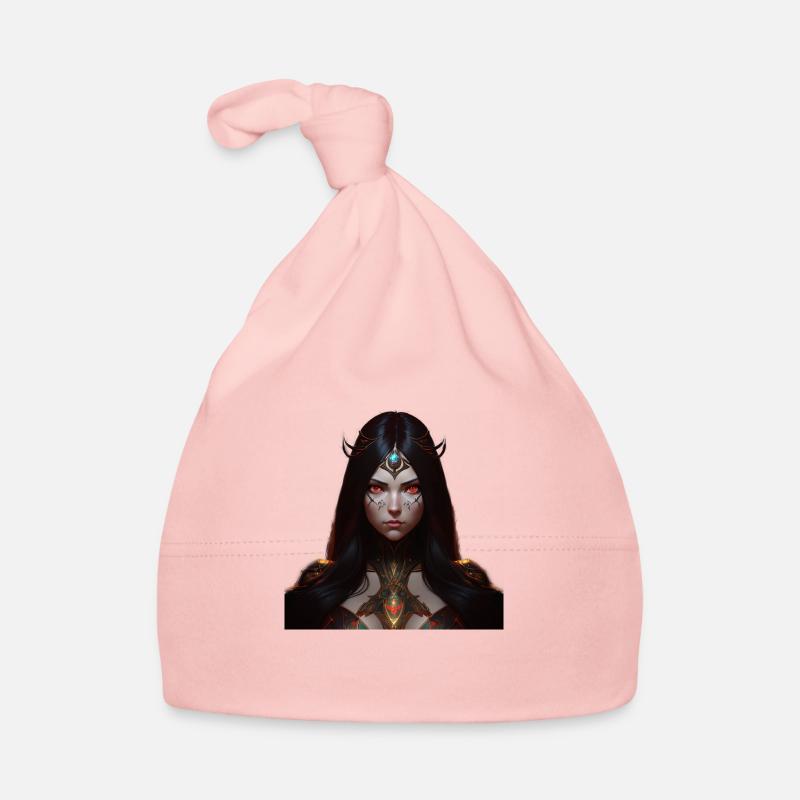 Femme aux yeux rouges - Bonnet bio Bébé - rose