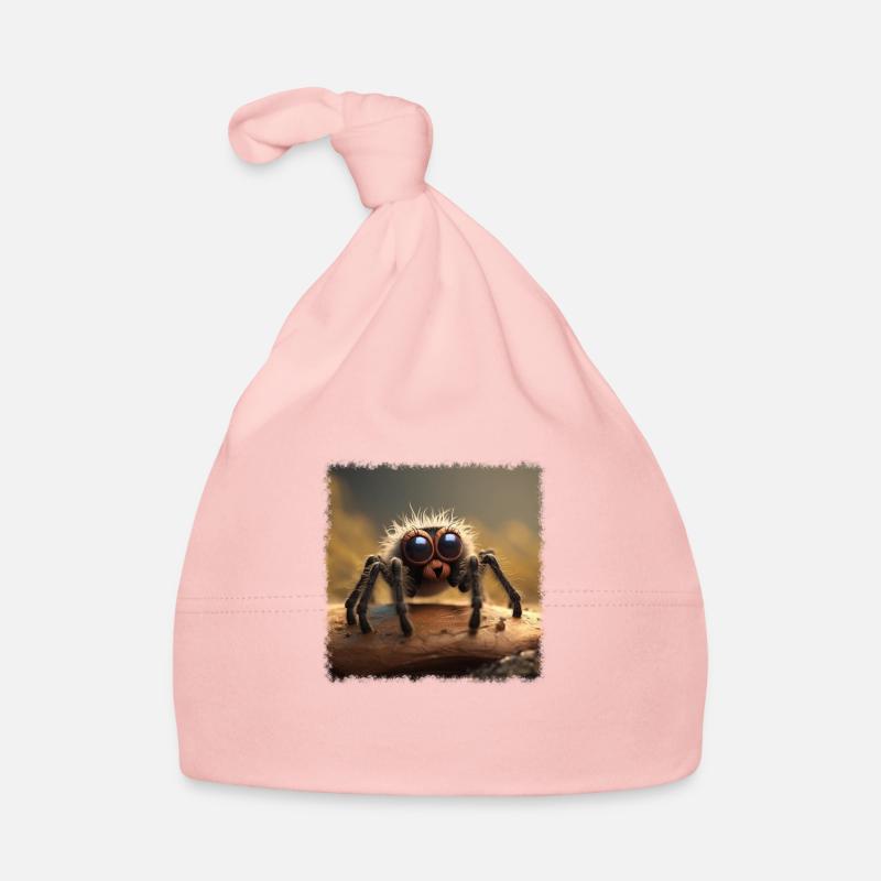 Araignée mignonne - Bonnet bio Bébé - rose