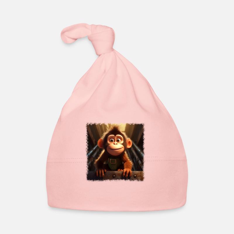 cute monkey Organic Baby Cap