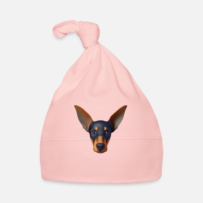 Dobermann Dobermanntrainer Hund Dobermannwelpe Baby Bio-Mütze