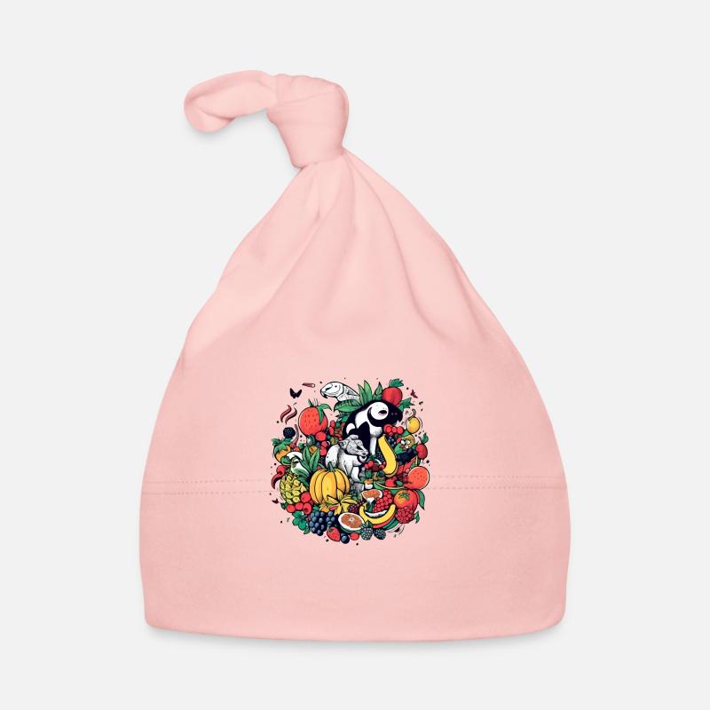 Früchte und Tiere Baby Bio-Mütze