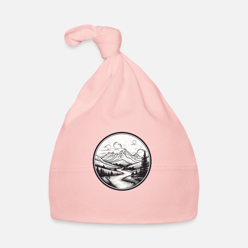 Landschaft Emblem Baby Bio-Mütze