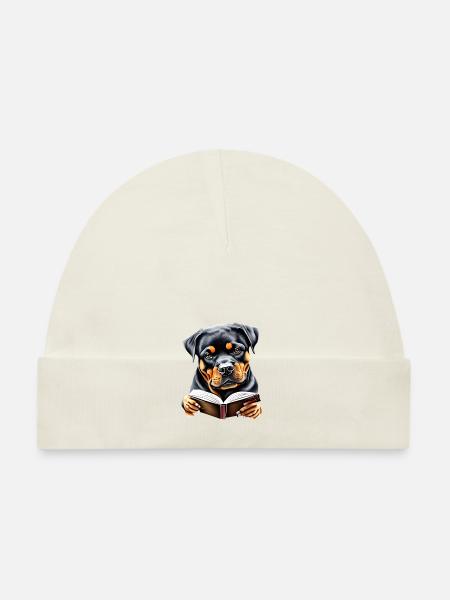 Rottweiler Book Reading Dogs Dog Rottweiler Puppy - Organic Baby Cap - pink - Front