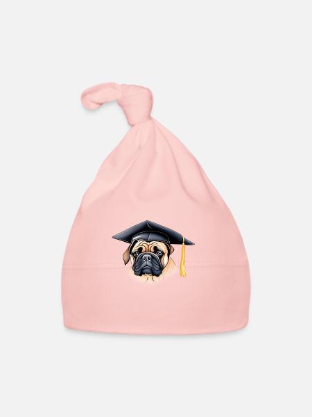 Bachelor Dogs Bulldog Studies High School Graduation - Bonnet bio Bébé - rose - Devant