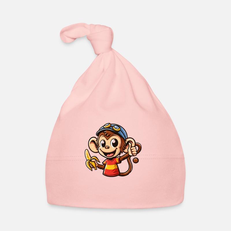 Cartoon Monkey 1 Organic Baby Cap
