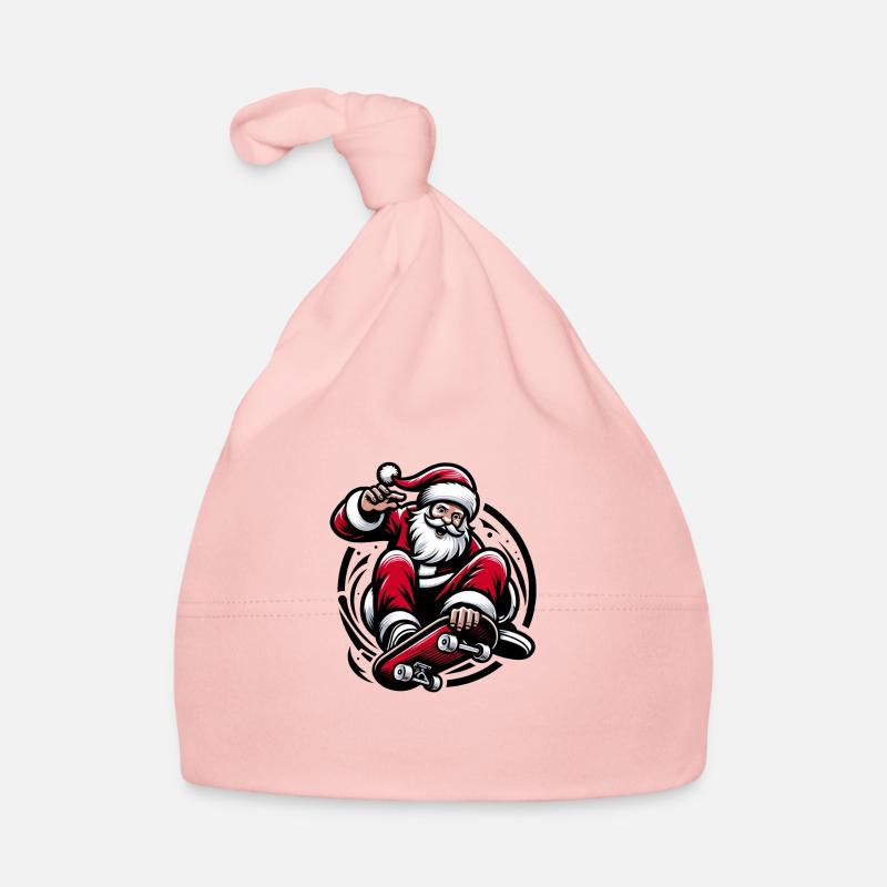 Santa Claus skating. Organic Baby Cap