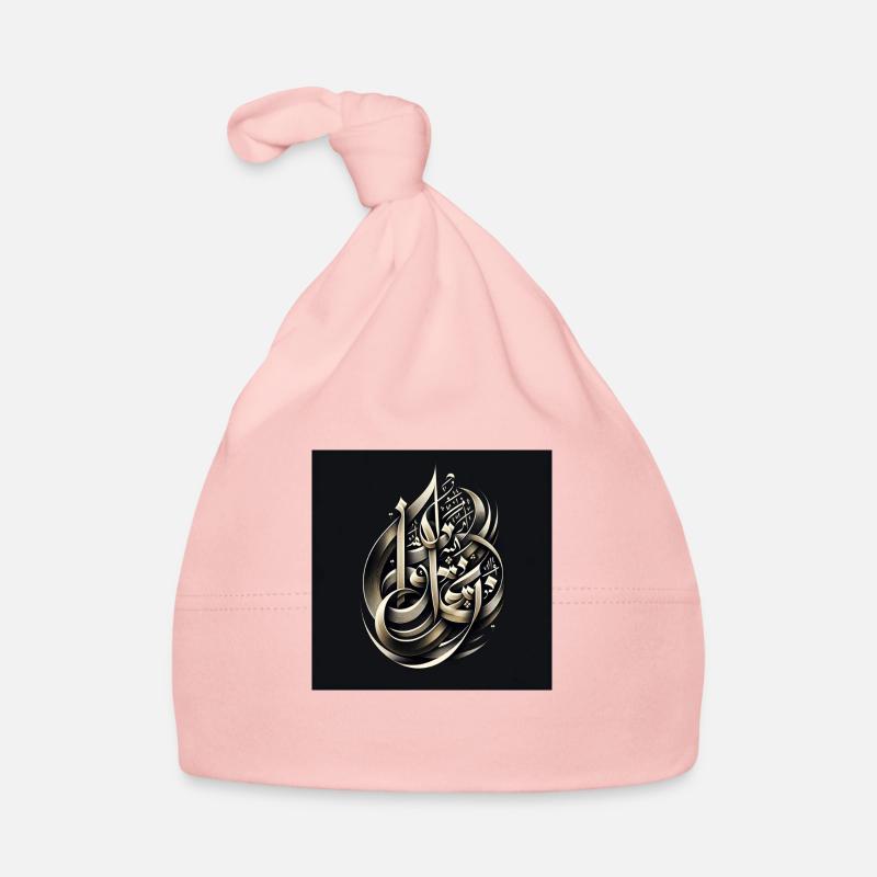 Art de la calligraphie arabe - Bonnet bio Bébé - rose