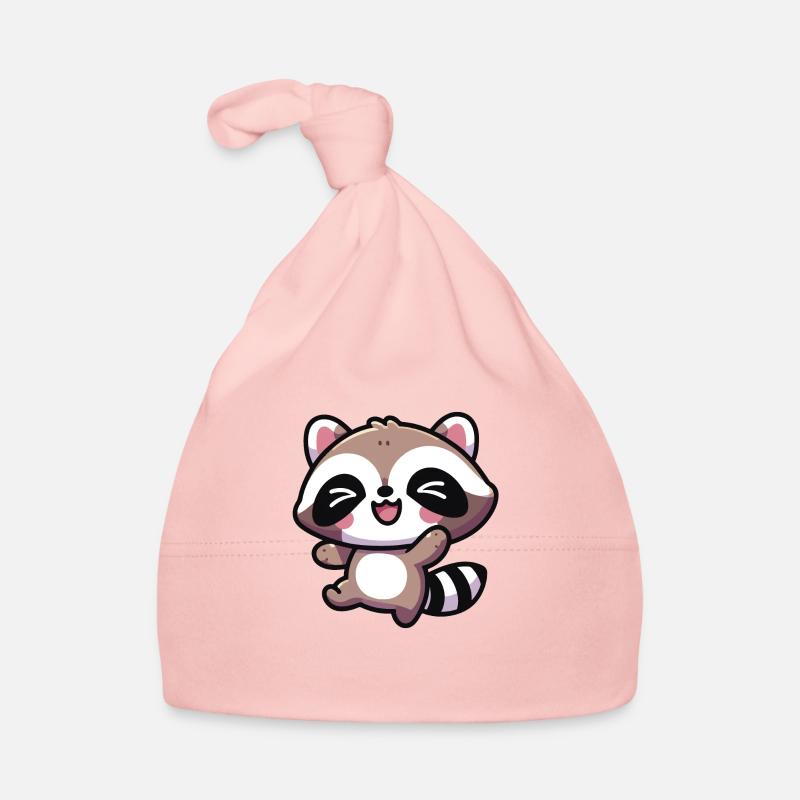 Niedlicher Kawaii Glücklicher Waschbär Baby Bio-Mütze
