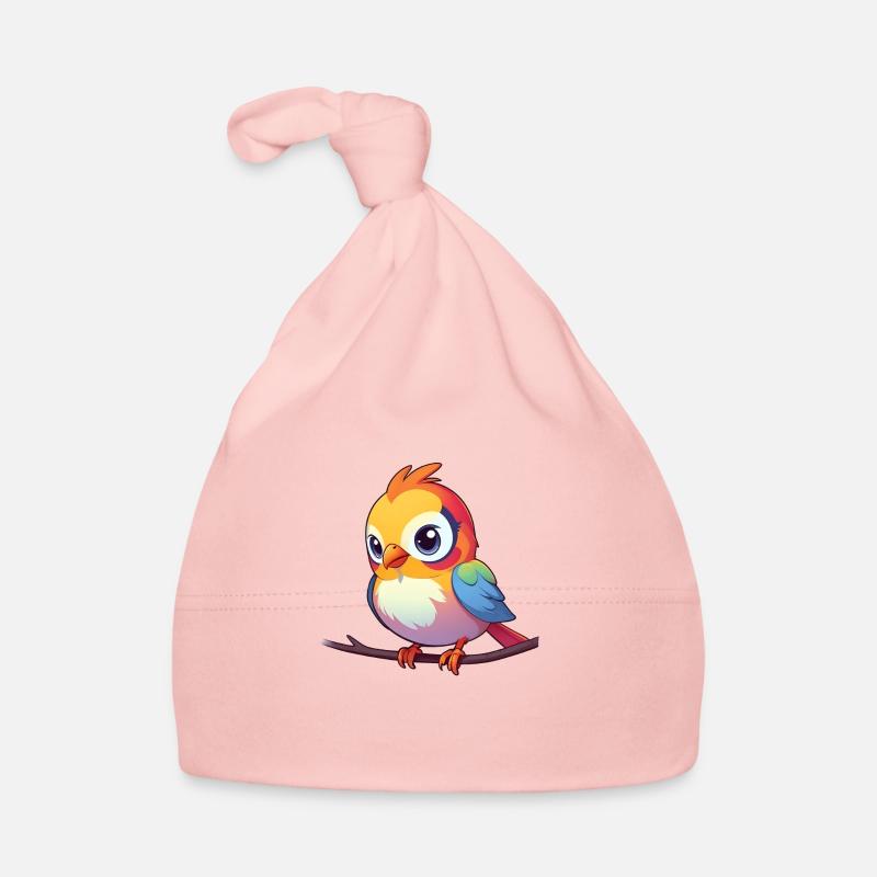 Regenbogen-Spatz - Baby Bio-Mütze - Rosa