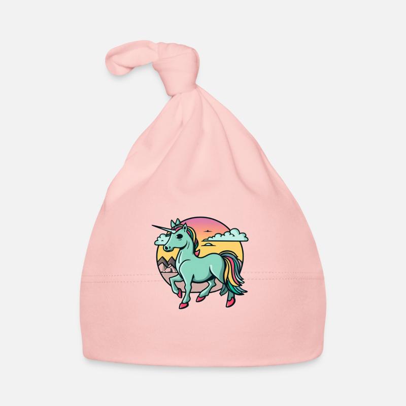 Smaragdgrünes Einhorn am Himmel Baby Bio-Mütze