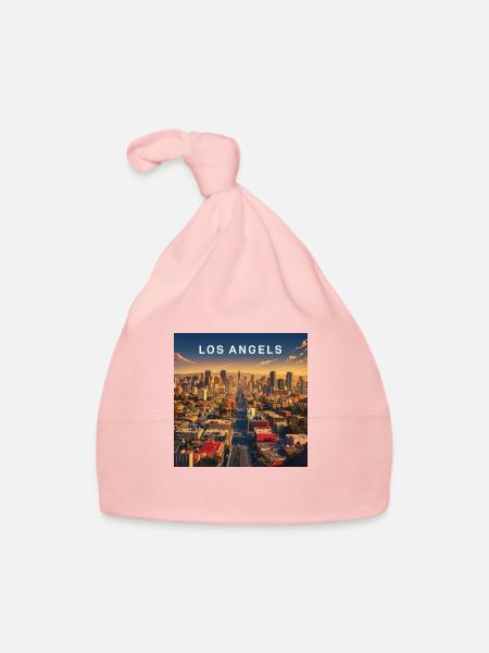 Los Angeles - Baby Bio-Mütze - Rosa - Vorne