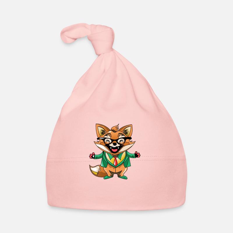 Happy fox mascot businessman for fun Organic Baby Cap