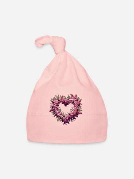 Lilac Flower Bush - Organic Baby Cap - pink - Front