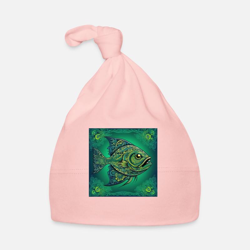 Piranha Fish Omnivore Organic Baby Cap