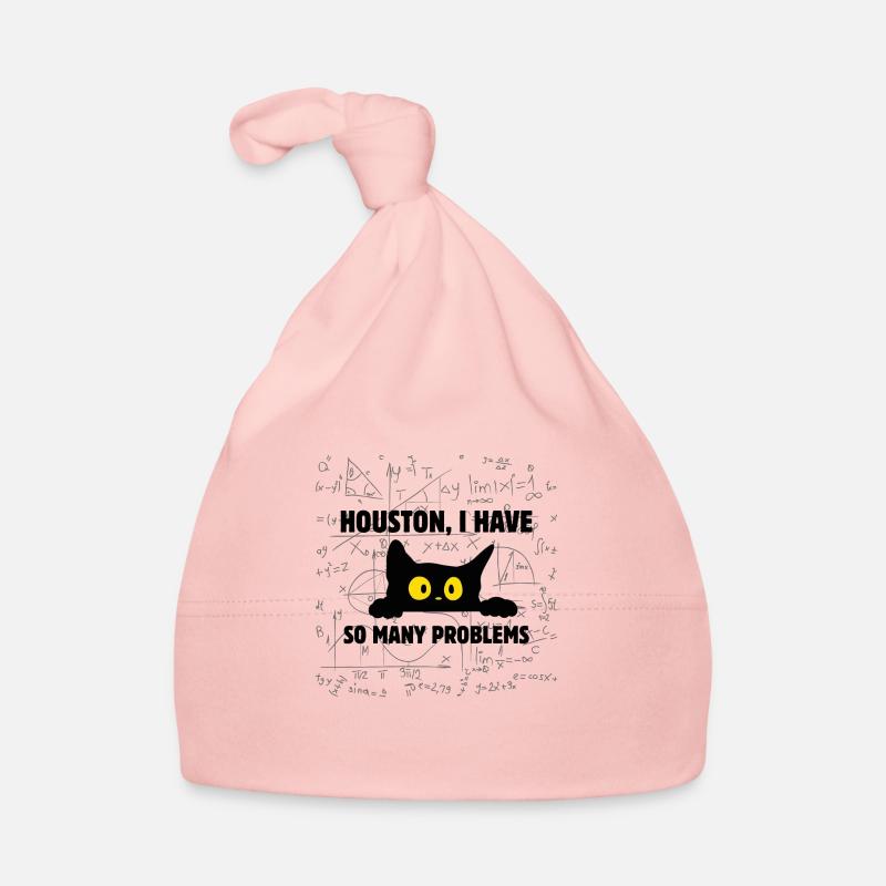 Black cat t-shirt Houston I have so many problems Organic Baby Cap
