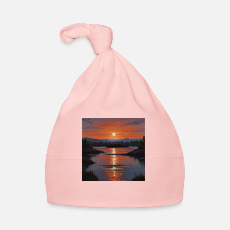 Landskap solnedgang Økologisk babys lue