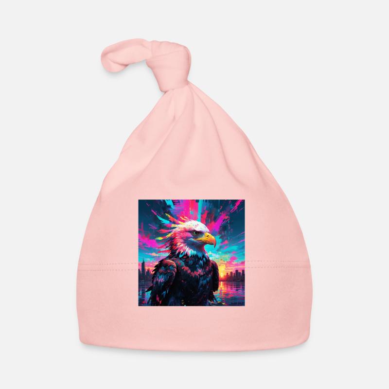 Aigle au néon - Bonnet bio Bébé - rose