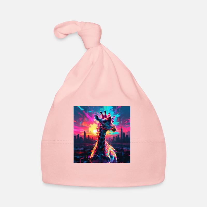Neon Giraffe - Organic Baby Cap - pink