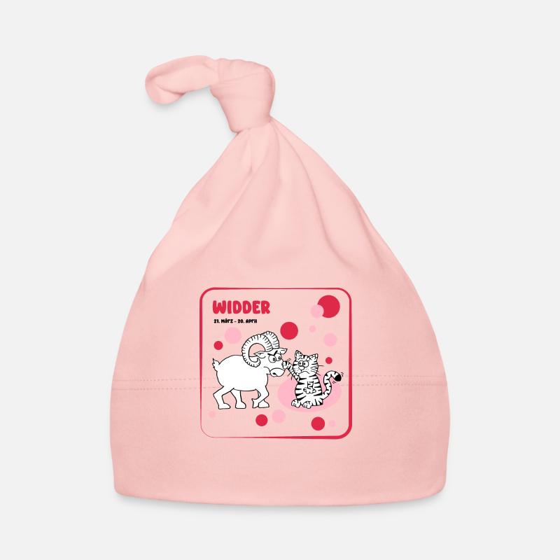 Signe du zodiaque Bélier - Bonnet bio Bébé - rose
