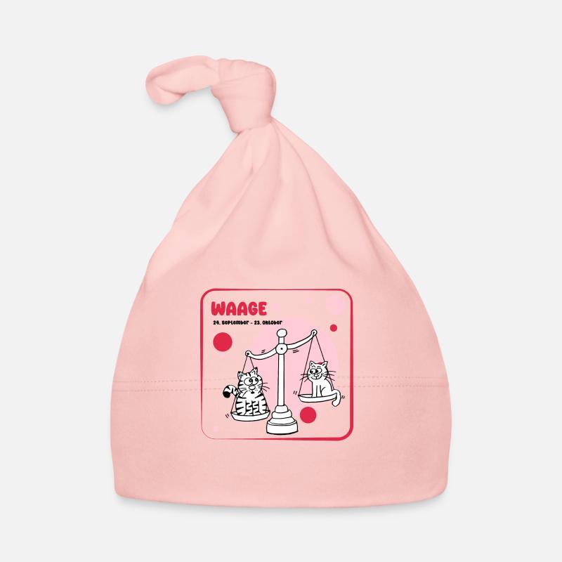 Sternzeichen Waage - Baby Bio-Mütze - Rosa