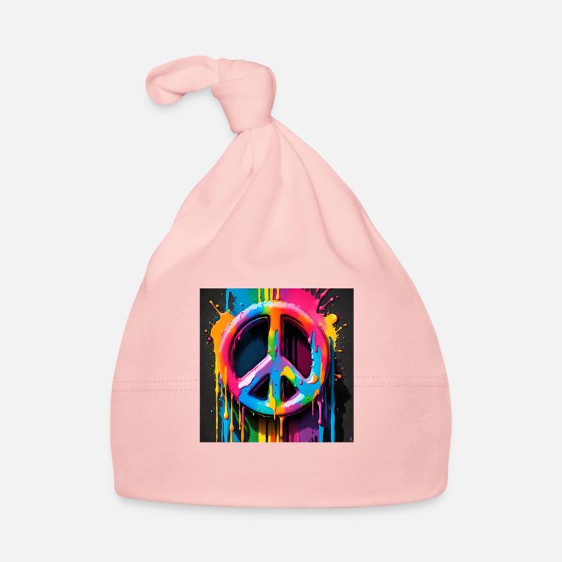 Peace sign colored Baby Bio-Mütze