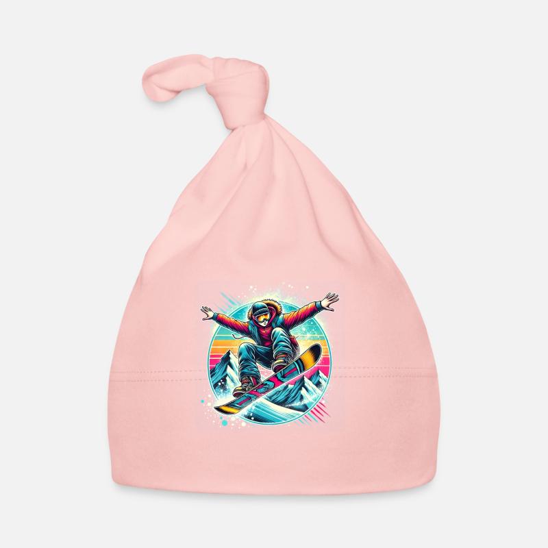 Snowboard Jump - Baby Bio-Mütze - Rosa