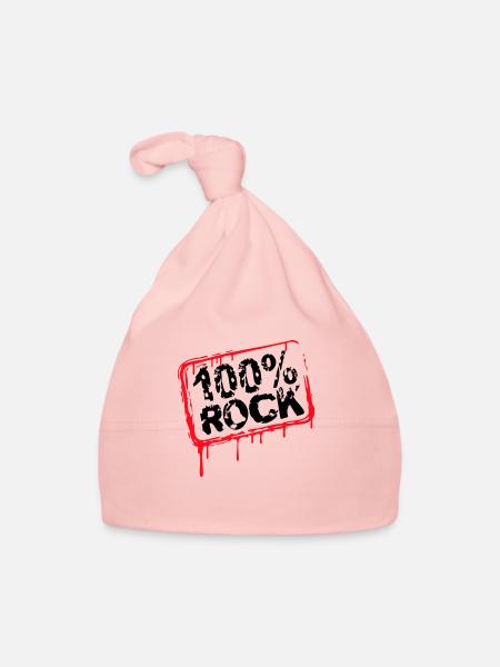 100% Percent Musique Rock Timbre Graffiti Drops - Bonnet bio Bébé - rose - Devant