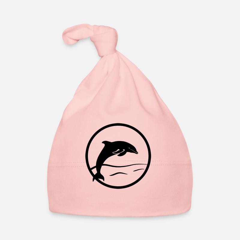 Dauphin sautant dans la mer à l’aspect d’un timbre Bonnet bio Bébé