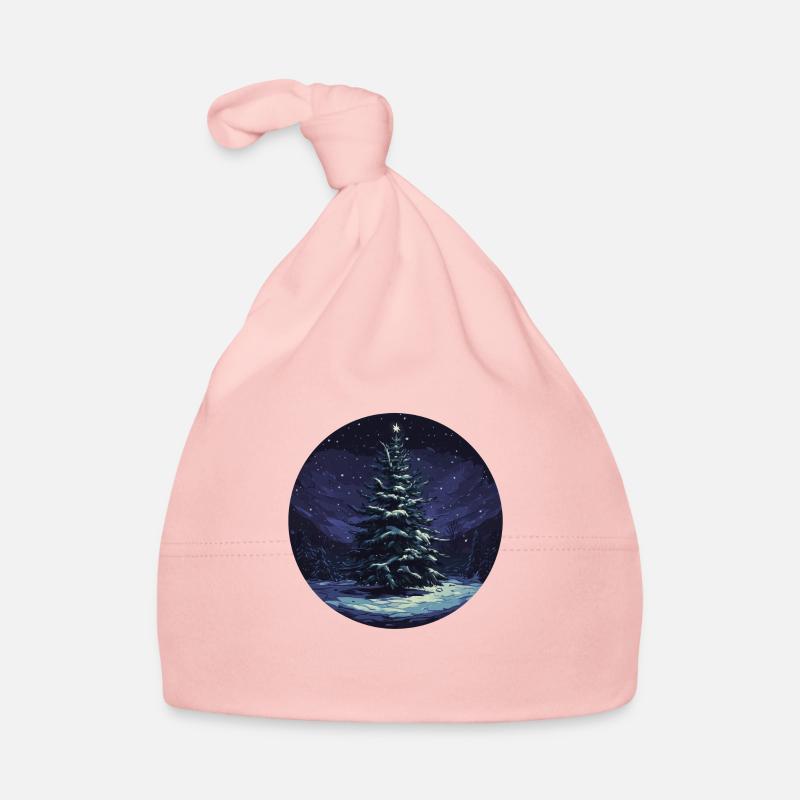 Winter Tranquility: The Glowing Tree Organic Baby Cap