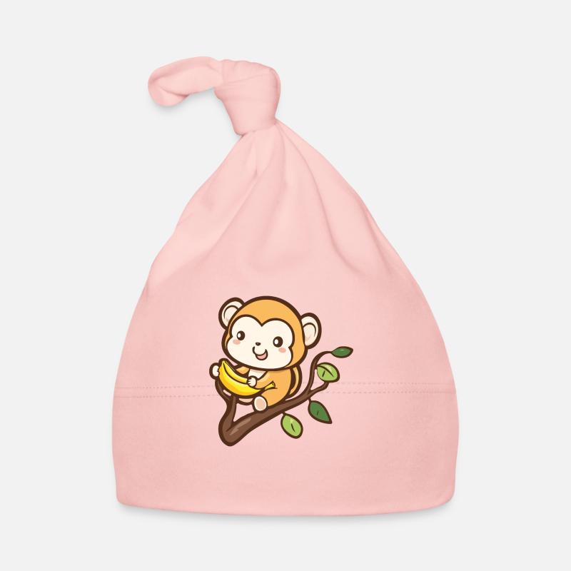 Petit singe assis au sommet d’un arbre Bonnet bio Bébé