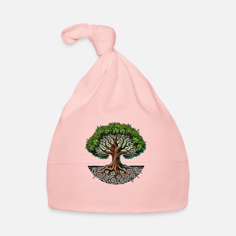 baum des lebens - Baby Bio-Mütze - Rosa