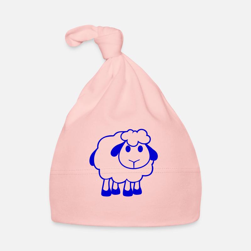 Schaf Baby Steht Süß Niedlich Lamm Kind Cool Comic Baby Bio-Mütze