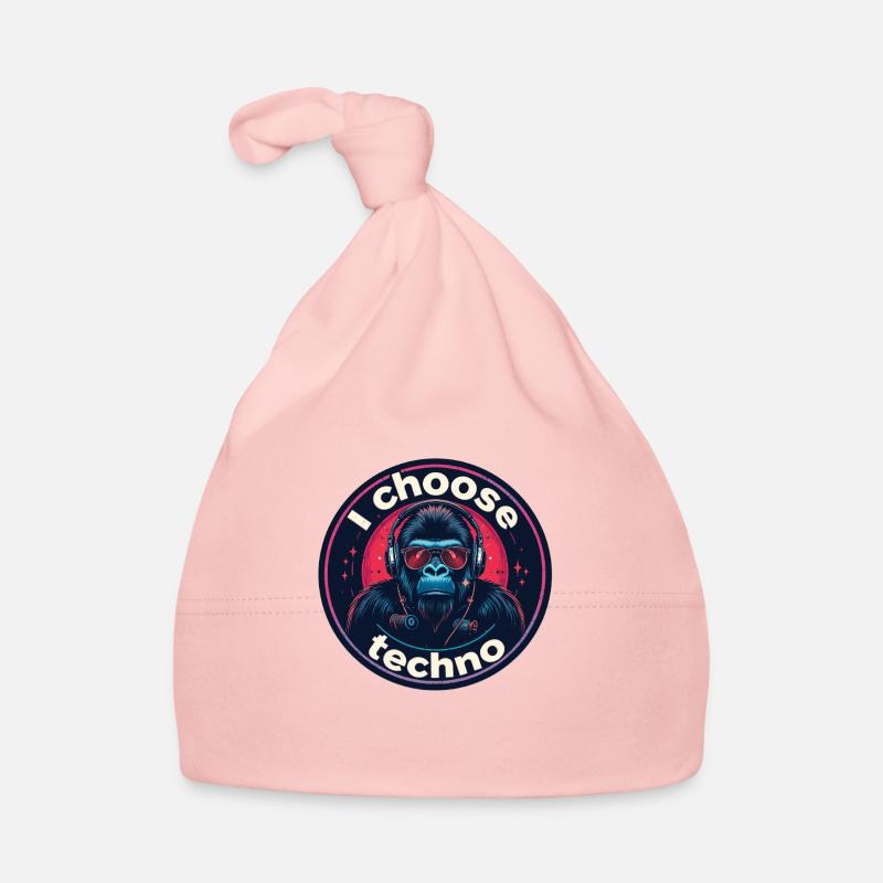 Gorilla i choose techno Baby Bio-Mütze