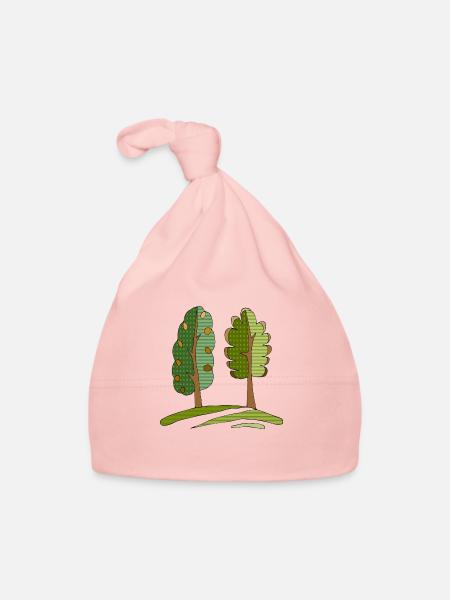 Baum - Baby Bio-Mütze - Rosa - Vorne